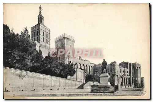 Cartes postales Avignon la Cathedrale et le chateau des Papes