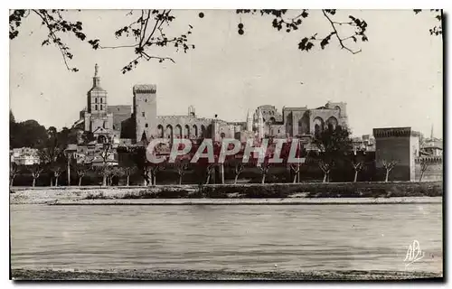 Cartes postales Avignon vue d'ensemble sur le Rhone les Remparts le Palais des Papes