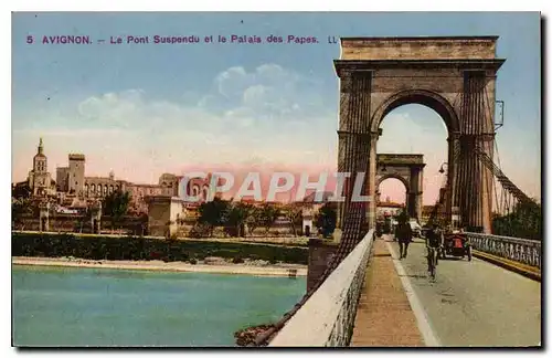 Cartes postales Avignon le Pont suspendu et le palais des Papes