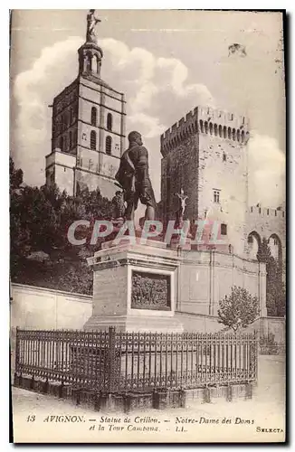 Ansichtskarte AK Avignon statue de Crillon Notre Dame des Doms et la Tour Campana