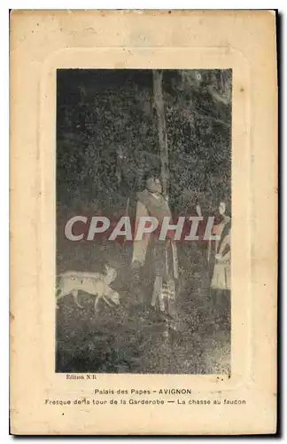 Cartes postales Avignon palais des Papes Fresque de la tour de la Garderobe la Chasse au Faucon