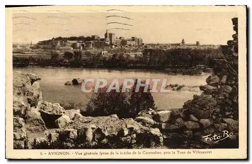 Cartes postales Avignon vue generale prise de la breche de la Comtadine pres la Tour de Villeneuve