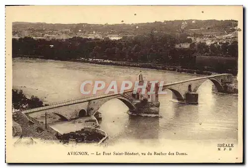 Ansichtskarte AK Avignon le Pont Saint Benezet vu du Rocher des Doms