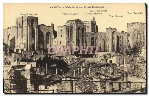 Cartes postales Avignon Palais des Papes facade Occidentale