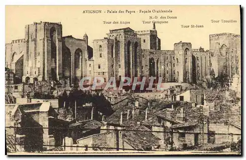 Cartes postales Avignon Palais des Papes facade Occidentale