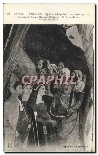 Cartes postales Avignon palais des Papes Chapelle St Jean Baptiste Fresque de Simon Memmi Maitre de l'ecole de S
