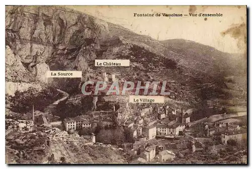 Cartes postales Fontaine de Vaucluse vue d'ensemble