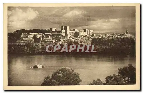 Cartes postales Avignon vue d'ensemble sur la ville le palais des Papes le rocher des Doms et le pont Saint Bene