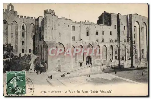 Cartes postales Avignon le palais des Papes entree principale