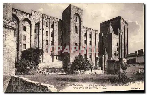 Cartes postales Avignon Palais des Papes facade Orientale vue prise du jardin
