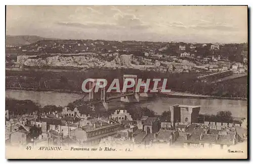 Ansichtskarte AK Avignon Panorama sur le Rhone