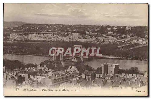Cartes postales Avignon Panorama sur le Rhone