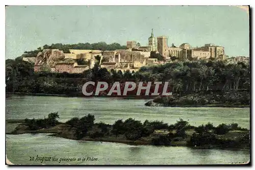 Cartes postales Avignon vue generale et le Rhone