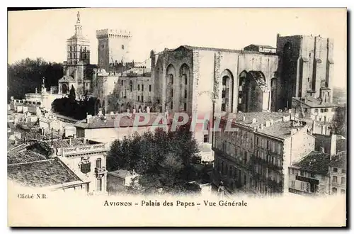 Cartes postales Avignon palais des Papes vue generale