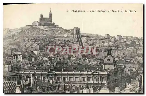 Cartes postales Marseille vue generale et N D de la Garde