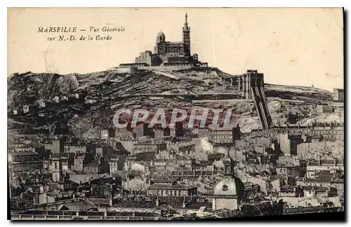 Cartes postales Marseille vue generale sur N D de la Garde