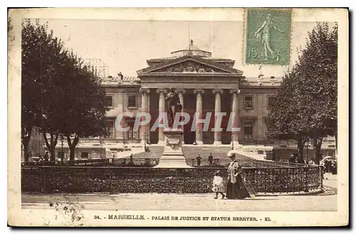 Ansichtskarte AK Marseille Palais de Justice et statue Berryer