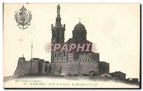 Ansichtskarte AK Marseille N D de la Garde la Basilique et la Vigie