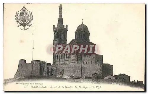 Cartes postales Marseille N D de la Garde la Basilique et la Vigie