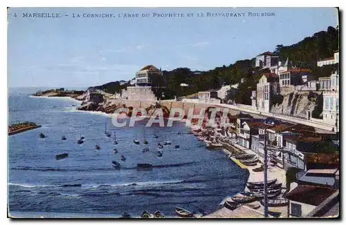 Cartes postales Marseille la Corniche l'Anse du Prophete et le Restaurant Roubion