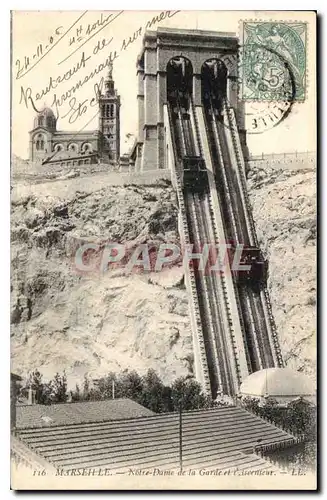 Ansichtskarte AK Marseille Notre Dame de la Garde et l'Ascenseur