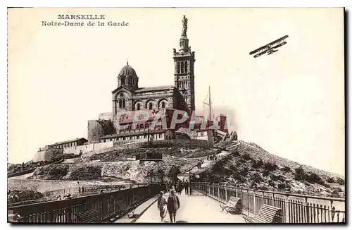 Ansichtskarte AK Marseille Notre Dame de la Garde Avion Aviation