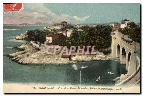 Cartes postales Marseille Pont de la Fausse Monnaie et Rointe de Malmousque