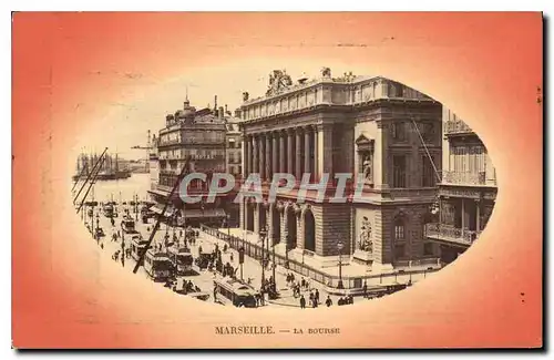 Ansichtskarte AK Marseille La Bourse Tramway