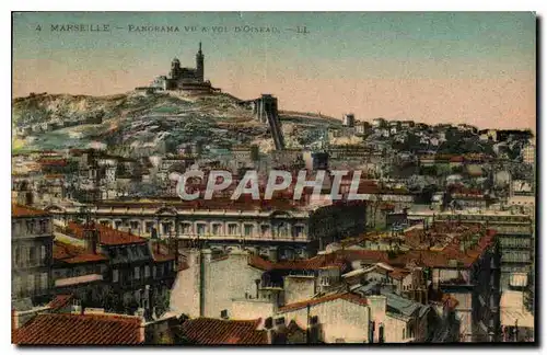 Cartes postales Marseille panorama vu a vol d'Oiseau