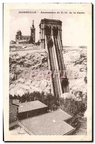 Cartes postales Marseille Ascenseures de N D de la Garde