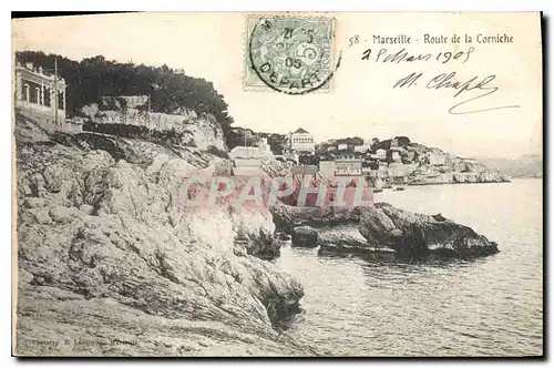 Cartes postales Marseille route de la Corniche