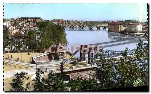 Cartes postales Toulouse la ville rose vue sur la garonne pont Saint Pierre et Pont Neuf