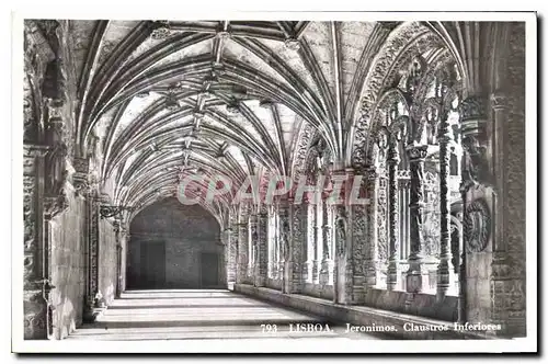 Cartes postales moderne Lisboa Jeronimos Claustros inferiores