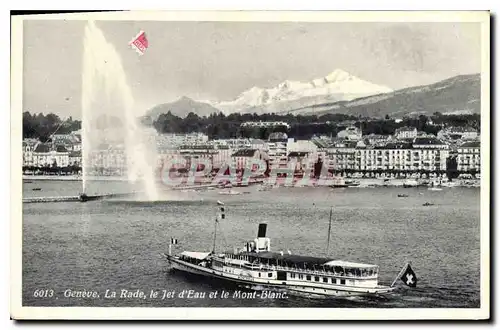 Cartes postales moderne Geneve la Rade le Jet d'Eau et le Mont Blanc