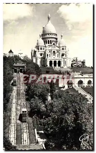 Cartes postales moderne Paris et ses Merveilles Basilique du Sacre Coeur de Montmartre et le Funiculaire