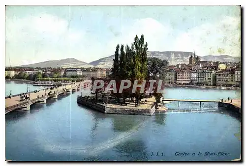 Cartes postales Geneve et le Mont Blanc