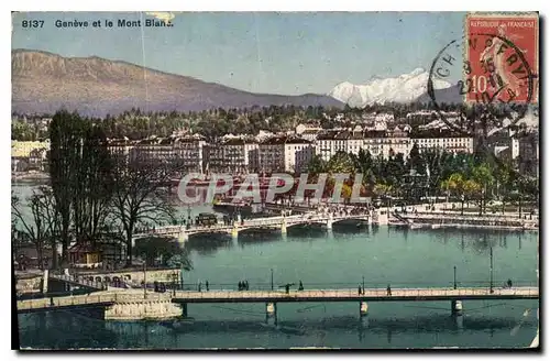 Cartes postales Geneve et le Mont Blanc