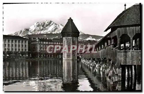 Moderne Karte Luzern Kapellbrucke