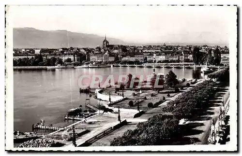 Cartes postales Geneve Quai du Mont Blanc et rade