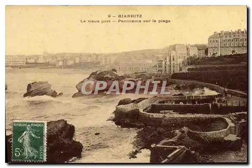 Cartes postales Biarritz Le vieux Port Panoramamsur la Plage