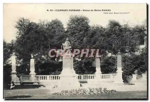 Cartes postales Clermont Ferrand Statue de Blaise Pascal