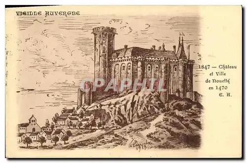 Cartes postales Vieille Auvergne Chateau et Ville de Noueffe