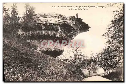 Cartes postales Station Prehistorique des Eyzies Dordogne Le Rocher de la Peine