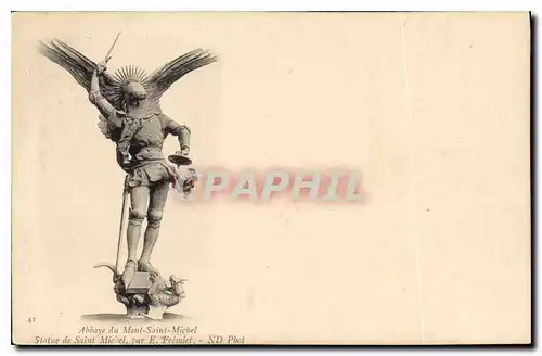 Cartes postales Abbaye du Mont Saint Michel Statue de Saint Michel