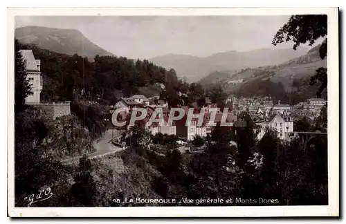 Cartes postales La Bourboule Vue generale et Monts Dores