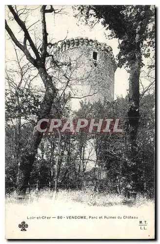 Ansichtskarte AK Loire et Cher Vendome Parc et Ruines du Chateau