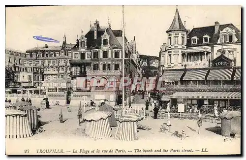 Ansichtskarte AK Trouville La Plage et la Rue de Paris