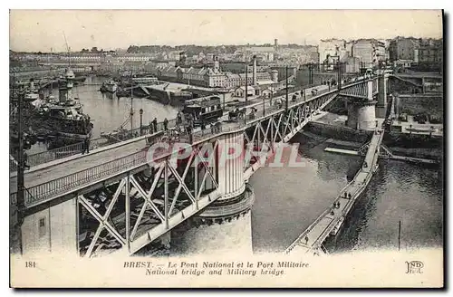 Cartes postales Brest Le Pont National et le Port Militaire