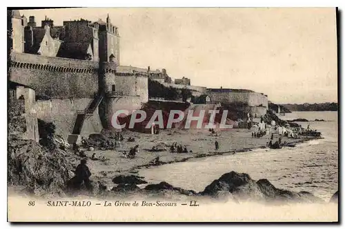 Ansichtskarte AK Saint Malo La Greve de Bon Secours