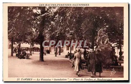 Ansichtskarte AK Tarbes La Fontaine Inondation Place de Verdun et Maubourquet